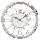 1 of 1:PREMIUS Round Electroplated Analog Wall Clock, Silver, 12 Inches 
