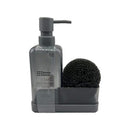 1 of 1:Home Basics Plastic Soap Dispenser with Sponge and Compartment, Smoke Gray, 13.5 Ounces 
