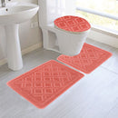 1 of 1:Juego de alfombrillas de baño Catherine de 3 piezas, tamaño mega, rubor 