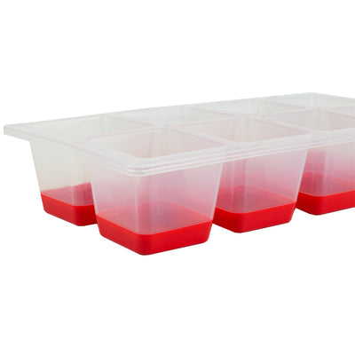 3 of 4:Bac à glaçons géant en plastique à 8 compartiments Home Basics à libération instantanée (lot de 2), rouge 
