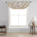 5 of 16:Teagan Floral Printed Crushed Satin Rod Pocket Window Panel and Waterfall Valance Treatments 