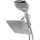 1 of 4:Home Basics Dual Rainfall Chrome Plated Steel Shower Massager, Silver 