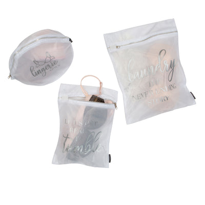 1 of 4:Ensemble de 3 trousses de toilette imprimées Simplify en argent 