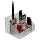 1 of 5:Home Basics Organizador de cosméticos cuadrado biselado de plástico resistente a roturas, 7 compartimentos, transparente 