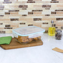 4 of 5:Conceptos básicos del hogar 74 oz. Contenedor de almacenamiento de alimentos de vidrio de borosilicato rectangular con tapa de bloqueo de plástico 