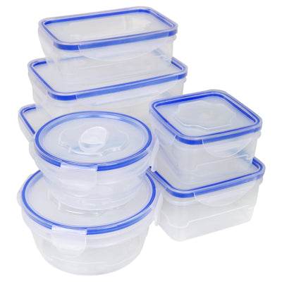 1 of 3:Ensemble de 16 contenants de conservation pour aliments avec couvercles hermétiques à clip 