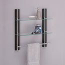 3 of 4:Neu Home Deluxe Tempered Glass Shelf with Towel Bar 