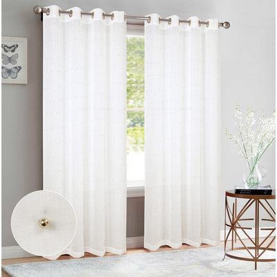 1 of 7:Pearl Design Sheer Grommet Window Panel, 54x84 Inches 