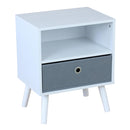 1 of 2:Home Basics 2 Cube Night Stand with Non-Woven Bin, White 