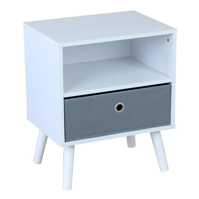 1 of 2:Home Basics 2 Cube Night Stand with Non-Woven Bin, White 