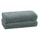 2 of 40:PREMIUS 2 Pack Chevron 100% Cotton Yarn Dyed Bath Sheet Towel, 32x64 Inches 