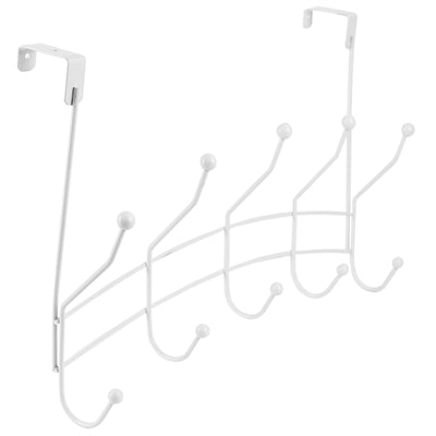 3 of 5:Home Basics Shelby - Perchero para colgar sobre la puerta, 5 ganchos, color blanco 