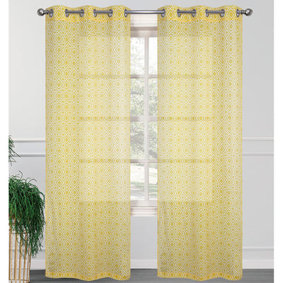 1 of 5:Carmen 2 Pack Morrocan Sheer Grommet Window Panel, 2-38x84 Inches 