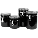 2 of 7:Ensemble de 4 boîtes Home Basics avec couvercles en acier inoxydable, noir 