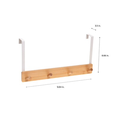 3 of 4:Simplify Bamboo Over the Door 4 Hook in White 