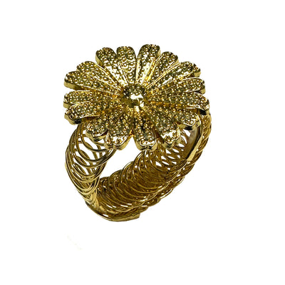 2 of 2:Daisy Decorative One Piece Window Curtain Tieback, Gold 