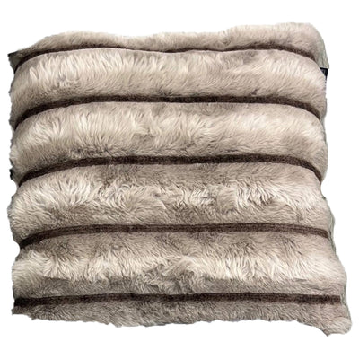 4 of 8:Chinchilla Stripped Faux Fur Throw Pillow, 20x20 Inches 