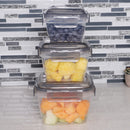 4 of 4:Home Basics Locking Square Food Storage Containers with Grey Steam Vented Lids, (Set of 6) 