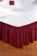 5 of 5:Detalles del hogar Cama envolvente con volantes Queen/King, Borgoña 
