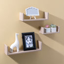 4 of 4:Home Basics Floating Wood Shelf, (Set of 3), Oak 