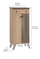 2 of 2:Home Basics 5 Tier Wide Shoe Cabinet with Drawer, Natural 