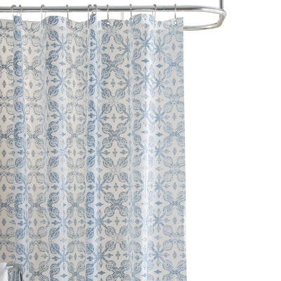 1 of 3:Bath Bliss Lisbon Design PEVA Shower Curtain in Blue 