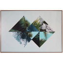 1 of 1:PREMIUS Framed Palms and Ocean Lacquered Canvas Wall Art, 25x36.5 Inches 