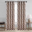 2 of 6:Noelle Checkered Geometric Jacquard Grommet Window Curtain Panel, 54x90 Inches 
