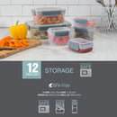 2 of 2:Detalles de la cocina Juego de recipientes herméticos para almacenamiento de alimentos de 12 piezas 