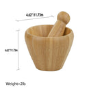 5 of 5:Home Basics Bamboo Mortar And Pestle Set, Small, 4.5x3.25 Inches 
