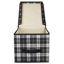 3 of 4:Home Basics Plaid Non-Woven Large Storage Box with Label Window, Black 