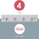 2 of 4:Home Basics 4 Hook Wall Mounted Key Holder Rack, White 