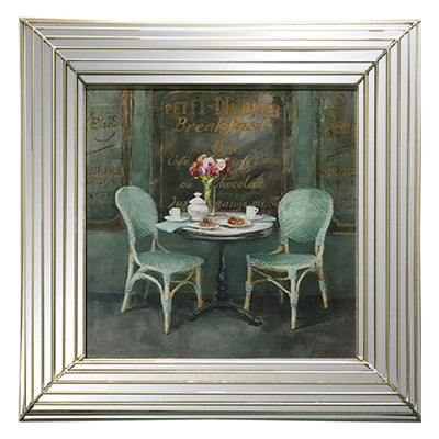 1 of 1:PREMIUS Multi-Layered Mirrored Frame Wall Art, Breakfast Table, 16x16 Inches 