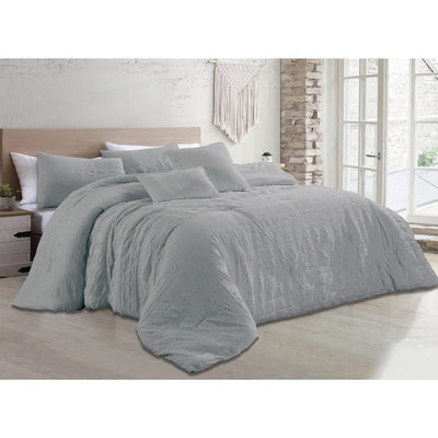 3 of 10:Astrid 5 Piece Crinkled Fabric Comforter Set 