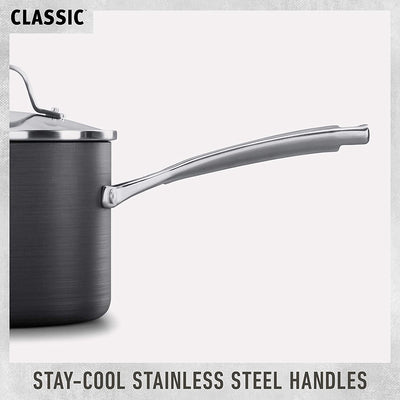 5 of 6:Calphalon Classic Juego de utensilios de cocina antiadherentes anodizados duros de 14 piezas, gris 