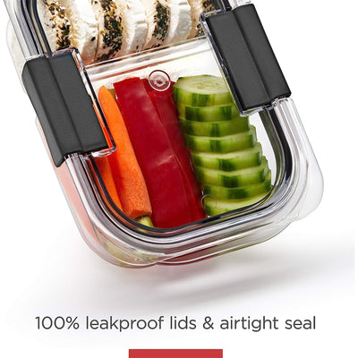 6 of 6:Rubbermaid Brilliance 10-Piece Plastic Meal Preparation Set with Built in Dividers, Clear 