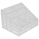 3 of 5:Home Basics Organizador de cosméticos cuadrado biselado de plástico resistente a roturas, 7 compartimentos, transparente 