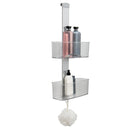 3 of 4:Bath Bliss Adjustable Rust Proof Aluminum 2 Tier Glass Door Shower Caddy 