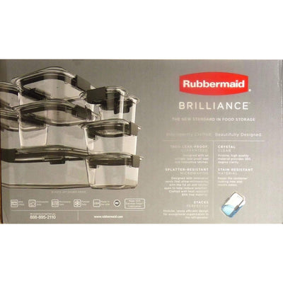 3 of 4:Rubbermaid Brilliance Leak-Proof Microwavable Food Storage Container Set, 18-Piece 