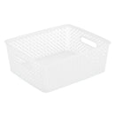 1 of 2:Simplify's  Medium Resin Wicker Storage Bin in White 