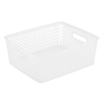1 of 2:Simplify's  Medium Resin Wicker Storage Bin in White 