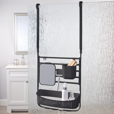 3 of 4:Carrito de ducha ajustable Bath Bliss Deluxe Flex en negro mate 