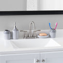 4 of 5:Home Basics Crackle Juego de accesorios de baño de cerámica de 4 piezas, gris 