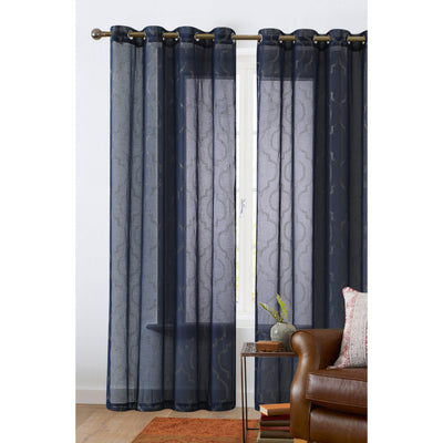 4 of 7:Randall Metallic Moroccan Pattern Sheer Grommet Window Panel, 54x84 Inches 