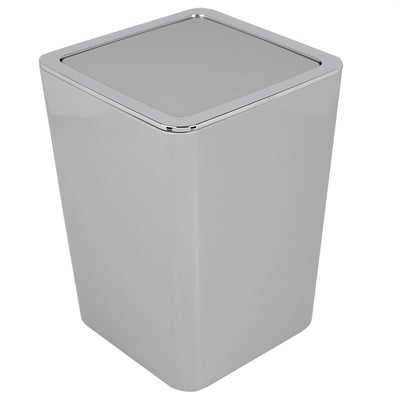 1 of 4:Home Basics Skylar Swing Top 3 Lt ABS Plastic Waste Bin, Grey 