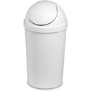 2 of 3:Sterilite Round SwingTop Wastebasket, White, 3 Gallon 