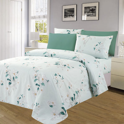 4 of 4:Premium Neutral 4 & 6 Piece Wrinkle-Free Sheet Set, Spring Willow 