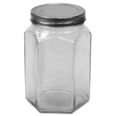 3 of 4:Conceptos básicos del hogar 37 oz. Bote de vidrio hexagonal mediano, transparente 