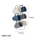 8 of 8:Ensemble de 7 tasses avec support diamant Home Basics (6 tasses, bleu marine, gris et blanc) 