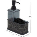 4 of 4:Distributeur de savon Home Basics avec porte-éponge tressé, noir, 530 ml 